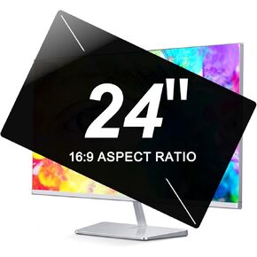 24 Inch Computer Privacy Screen Filter, Size: (20.90 in X 11.73 in) 16:9 Widescreen Monitor - Removable Anti-Spy Anti-Scratch Computer Monitor Privacy Shield - Anti-Blue Light Protector Film