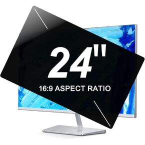 24 Inch Privacy Screen for Computer Monitor, Size(Width: 20.90 in X Height: 11.73 in) - Eye Protection Anti-Blue Light Glare Protector Film, Anti Spy Privacy Shield, 16:9 Widescreen Monitor