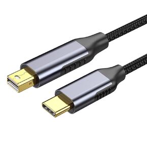 USBC to Mini DP Cable,6FT USB C to Mini DisplayPort Cord,4K@60Hz for Apple iPhone 15/16 Pro Max,Video Convert Cable for MacBook Pro/Air, iMac,Surface, Monitor,Projector Screen Mirroring Extend