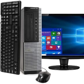 Dell Optiplex 7010 SFF Computer ، Intel Core I5-3470 3.2 GHz ، 8 GB RAM ، 500 GB HDD ، لوحة المفاتيح/الماوس ، WiFi ، شاشة LCD 17 بوصة (تختلف العلامات التجارية) ، DVD ، Windows 10 (متجدد)