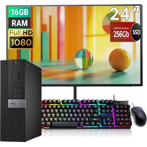 Dell OptiPlex 3420 SFF PC Desktop Computer, with 24" FHD(1920x1080) Monitor, Intel i5-6500U 3.2GHz, 16GB DDR4, 256GB SSD, Keyboard&Mouse, USB WiFi, Win 10 Pro(Renewed)