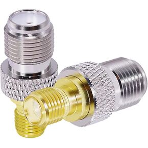 SMA Female to F Female to Coaxial Adapter RF Coax Connector F Type to SMA Antenna Adapter for FM/AM/DAB Digital Radio Antennas Broadcast Radio TV Camera WiFi etc 2PCS