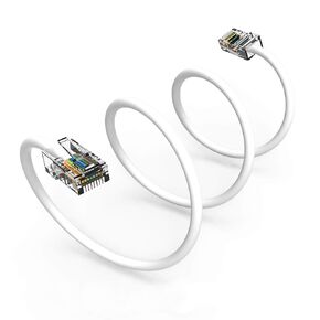8Ft Cat5E UTP Ethernet Network Non Booted Cable White