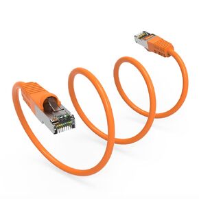 10Ft Cat5E Shielded (FTP) Ethernet Network Booted Cable Orange