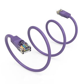 30Ft Cat5E UTP Ethernet Network Booted Cable Purple