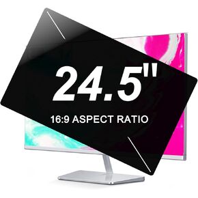 24.5 Inch Computer Privacy Screen Filter for 16:9 Widescreen Monitor(21.37 in X 11.88In), Removable Anti-Spy Security Private Filter, Anti-Scratch Anti-Blue Light & Anti-Glare Protector Film