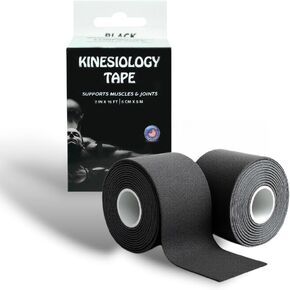 JLB Kinesiology Tape – 2 Rolls (16ft Each) – Strong Adhesion, Waterproof & Sweatproof – Latex-Free Sports Tape for Pain Relief, Muscle Support & Recovery – Physical Therapy & Athletic Tape (Beige)