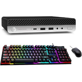 HP ProDesk 600 G3 Mini Desktop Computer PC, Intel Core i5-7500T 2.7GHz Up to 3.3GHz, 8GB DDR4 RAM, 256GB SSD, RGB Keyboard, Mouse, DP, Windows 10 Pro 64 (Renewed)