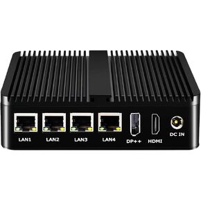 Micro Firewall Appliance, 4 Inter i225-B3 2.5Gbe LAN Ports, Celeron J6426 Quad Core, Support AES-NI 2*COM RS485 RS232 Industrial Fanless Mini PC 4USB HDMI2.0 VPN, 8GB DDR4 256GB M.2 Nvme