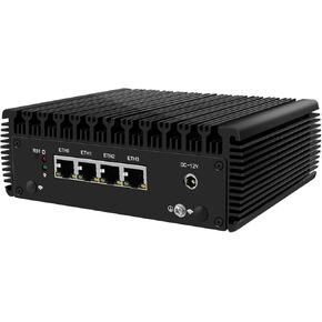 Micro Firewall Appliance, Mini PC, OPNsense, Untangle, Sophos XG, VPN, Router PC, Intel Celeron J4125, HUNSN RJ20, AES-NI, 4 x Intel I211 LAN, HDMI, Console, 16G RAM, 64G SSD