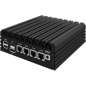 Micro Firewall Appliance, Mini PC, OPNsense, VPN, Router PC, Intel Alder Lake-N 12th Gen N100, HUNSN RJ34, GPIO, TF Slot, HDMI, DP, 4 x 2.5GbE I226-V, 16G DDR5 RAM, 128G SSD