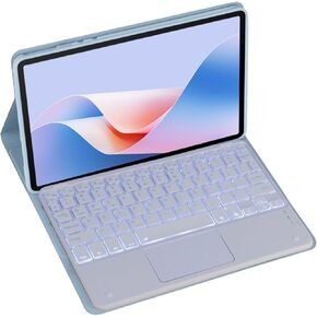 Magnetic Detachable Wireless Keyboard & Mouse Combo with Leather Cover for iPad 2017/2018 9.7-inch Tablet – Full Wrapped Protection Keyboard Case (Purple,Backlight Touch Pad)