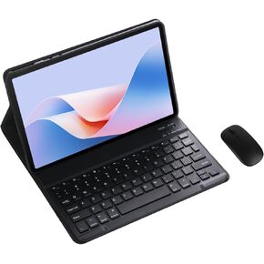 Magnetic Detachable Wireless Keyboard & Mouse Combo with Leather Cover for Xiaomi Pad 5/5 Pro 11.2-inch Tablet – Full Wrapped Protection Keyboard Case (Blue,Backlight and Mouse)
