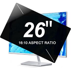 26 Inch Privacy Screen for Computer Monitor - Width: 21.69 Inch X Heigth: 13.54 Inch - Removable Anti Spy Privacy Screen Filter - Anti Blue Light Glare Protector - 16:10 Widescreen Monitor