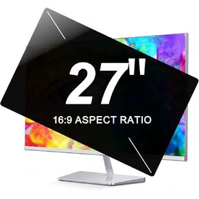 2-Pack 27 Inch Computer Privacy Screen Filter - W: 23.54 Inch X H: 13.26 Inch - 16:9 Widescreen Monitor - Eye Protection Anti Blue Light & Anti Glare Privacy Filter, Anti-Spy Privacy Shield