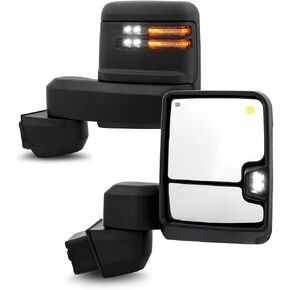 AKKON - Fit 2019-2023 Chevy Silverado/GMC Sierra 2500HD 3500HD Towing Mirror Power Heated Turn Signal Bling Spot Light Temp Sensor Black in Kuwait