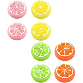 Mikikit 8pcs Lemon Silicone Joystick Grip Caps for Enhanced Comfort and Non- Adorable Fruit Design for Game Controllers and Joysticks