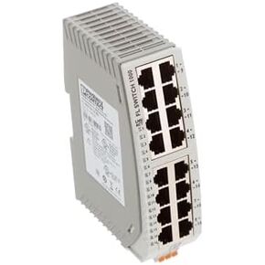 PHOENIX CONTACT 1085255 Industrial Ethernet Switch, 16 10/100 Mbps RJ45 Ports, Unmanaged, Metal Case