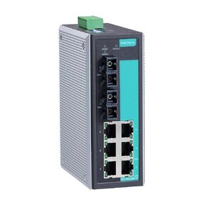 MOXA EDS-308-MM-SC 6 10/100BaseT(X) Ports, 2 100BaseFX Ports, Multi Mode SC, Smart Relay Output Alarm