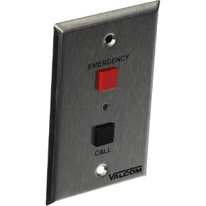 Valcom V-2970 Emergency/Normal Call Switch with Volume Control, Stainless Steel