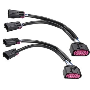 2Pcs Conversion Harnesses Quad Housing to Projector Headlight Fit for Ram Truck 2009-2018