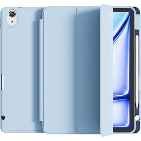 for Case for iPad Air 11 Inch M3/M2 (2025, 2024), iPad Air 5th/4th Generation (2022/2020 10.9-Inch) with Pencil Holder,Slim Protective Smart Cover, Auto Sleep/Wake, Soft TPU Back, Pink