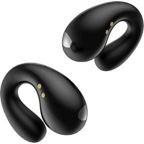 Open Ear Earbuds Wireless Bluetooth 5.3 Earphones, Flexible Clip On Ear buds with 36H Playtime LED Display Bone Conduction Headphones, IPX7 Waterproof Light Weight Fit for Every Ear, Sport, Workout