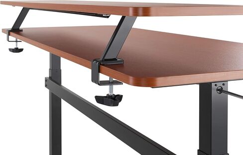 Stand Steady 55 Inch Clamp On Desk Shelf | Large Monitor Riser Supports 3 Screens for Extra Storage | Ergonomic Monitor Stand Securely Attaches to Surface with Clamp Base - No Screws (55 In / Maple) in Saudi Arabia