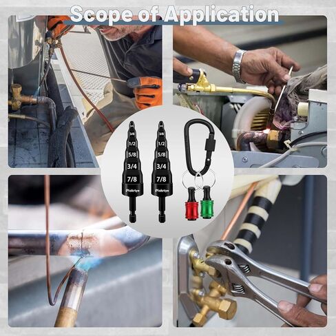 [6-in-1] HVAC Repair Tool, Swaging Tool HVAC, Piokrtye Copper Pipe Expander Tool Flaring Tool Bit 1/4'', 3/8'', 1/2'', 5/8'', 3/4'' and 7/8'' for HVAC Air Conditioner Repairing in Kuwait