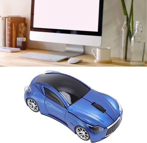 Sports Car Shaped Wireless Mouse, 1600DPI 2.4 GHz Ergonomic Cool Sport Car Optical Mouce with USB Receiver for Laptop, PC, Desktop (Pearl Blue) in Saudi Arabia