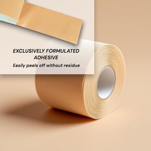 JLB Kinesiology Tape – 2 Rolls (16ft Each) – Strong Adhesion, Waterproof & Sweatproof – Latex-Free Sports Tape for Pain Relief, Muscle Support & Recovery – Physical Therapy & Athletic Tape (Beige) in Saudi Arabia