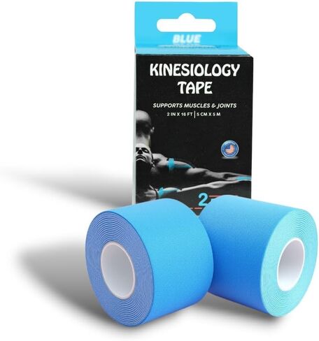 JLB Kinesiology Tape – 2 Rolls (16ft Each) – Strong Adhesion, Waterproof & Sweatproof – Latex-Free Sports Tape for Pain Relief, Muscle Support & Recovery – Physical Therapy & Athletic Tape (Beige) in Saudi Arabia