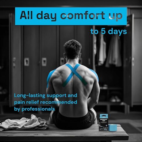 JLB Kinesiology Tape – 2 Rolls (16ft Each) – Strong Adhesion, Waterproof & Sweatproof – Latex-Free Sports Tape for Pain Relief, Muscle Support & Recovery – Physical Therapy & Athletic Tape (Beige) in Saudi Arabia