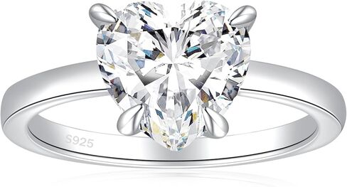 JALOKIVI 1.4CT 925 Sterling Silver Engagement Rings for Women Rose Gold Heart Cut Halo Cubic Zirconia Promise Wedding Rings Size 4 in Saudi Arabia