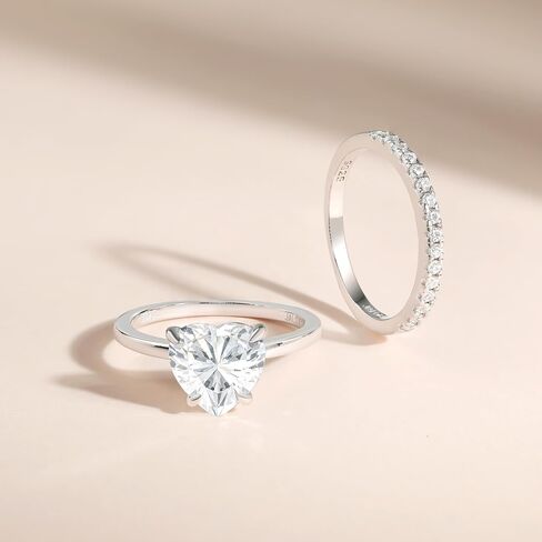JALOKIVI 1.4CT 925 Sterling Silver Engagement Rings for Women Rose Gold Heart Cut Halo Cubic Zirconia Promise Wedding Rings Size 4 in Saudi Arabia