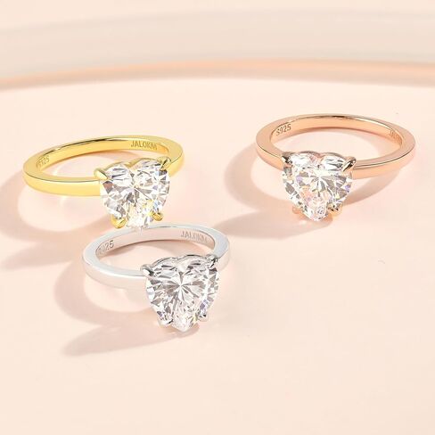 JALOKIVI 1.4CT 925 Sterling Silver Engagement Rings for Women Rose Gold Heart Cut Halo Cubic Zirconia Promise Wedding Rings Size 4 in Saudi Arabia