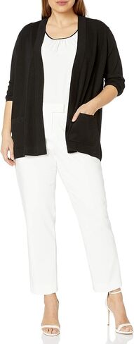 Anne Klein Women's Plus Size Solid Two Pocket Malibu Cardigan in Saudi Arabia
