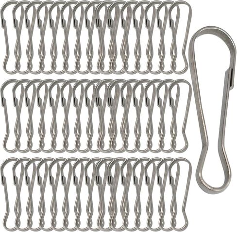 60 pcs Stainless Steel Small Spring Hooks 1inch/25mm Lanyard Clasp Zipper Snap Clips for Key Chain ID Card Badge Holders in Kuwait