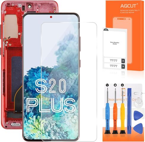 Soft OLED for Samsung Galaxy S20 Plus Screen Replacement for Samsung S20 Plus 5G LCD Display G985F G986U G986W LCD Digitizer Touch Assembly with Frame (Support Fingerprint,Original Size) (Silver) in Saudi Arabia