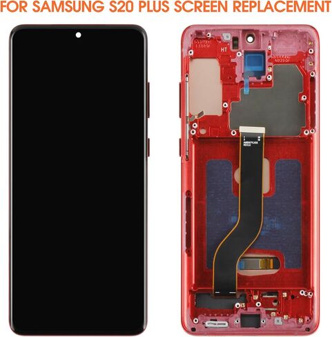 Soft OLED for Samsung Galaxy S20 Plus Screen Replacement for Samsung S20 Plus 5G LCD Display G985F G986U G986W LCD Digitizer Touch Assembly with Frame (Support Fingerprint,Original Size) (Silver) in Saudi Arabia