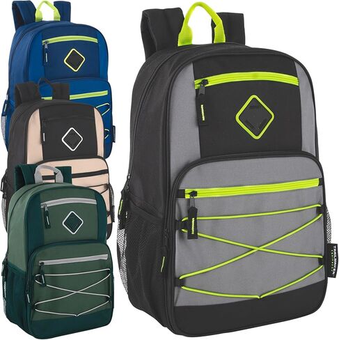 Trail maker Bulk Color Block Laptop Backpacks 24 Pack Wholesale Backpacks in Bulk for Kids Nonprofit (Male Colors Pack) in Saudi Arabia