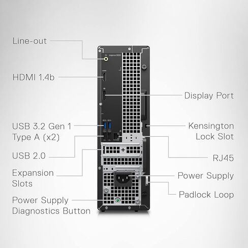 Dell Inspiron i3020 Business Desktop 2023 New, Intel i5-13400 10-Core, Intel Iris Xe Graphics, 16GB DDR4, 1TB M.2 SSD, Display Port, RJ-45, HDMI v1.4, Wi-Fi, BT 5.0, Win11 Home, Black in Saudi Arabia