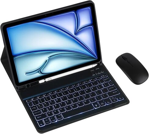 لوحة المفاتيح اللاسلكية القابلة للفصل ومغنطة مع غطاء من جلدي بادس في القلم لأجهزة iPad Mini 7/Mini 6 لوحة مفاتيح (Purple ، اللمس والماوس) in Kuwait
