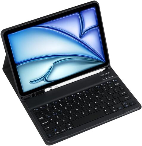 لوحة المفاتيح اللاسلكية القابلة للفصل ومغنطة مع غطاء من جلدي بادس في القلم لأجهزة iPad Mini 7/Mini 6 لوحة مفاتيح (Purple ، اللمس والماوس) in Kuwait