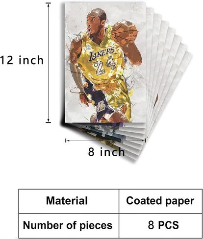 BAOGELI Stephen Curry Quote Posters Basketball Canvas Poster Wall Art Print Set of 4 Gifts for Boys Living Room Bedroom Decoration Unframed: 8x12inch in Saudi Arabia