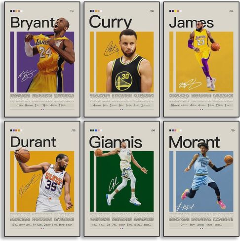 BAOGELI Stephen Curry Quote Posters Basketball Canvas Poster Wall Art Print Set of 4 Gifts for Boys Living Room Bedroom Decoration Unframed: 8x12inch in Saudi Arabia