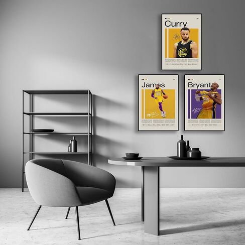 BAOGELI Stephen Curry Quote Posters Basketball Canvas Poster Wall Art Print Set of 4 Gifts for Boys Living Room Bedroom Decoration Unframed: 8x12inch in Saudi Arabia