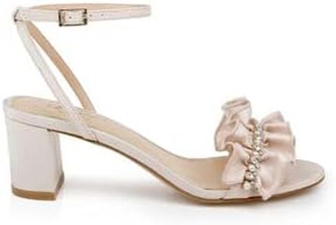 Jewel Badgley Mischka Desirie Ruffle Block Heel Sandal in Saudi Arabia