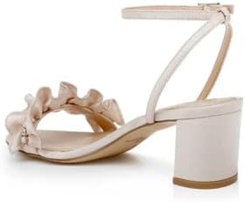 Jewel Badgley Mischka Desirie Ruffle Block Heel Sandal in Saudi Arabia