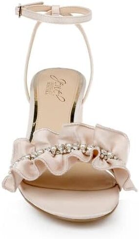 Jewel Badgley Mischka Desirie Ruffle Block Heel Sandal in Saudi Arabia